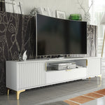 Tide Crest Gold Tv Unit 200cm - Fluted Design | White