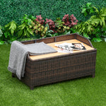 Pe Rattan Outdoor Storage Benches, Aluminium Garden Bench | Brown