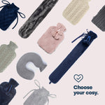 Diamond Stitch 2l Hot Water Bottle With Grey Microfiber Washable Cover