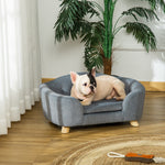 Dog Sofa Bed W/ Removable Soft Cushion For Xs Size Dogs - Grey