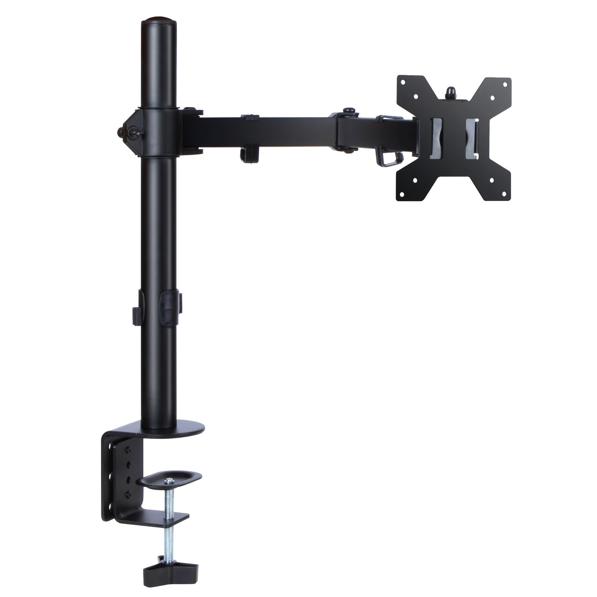 Single & Dual Monitor Arm For 13 To 32 Inch Screens - Dual Monitor Desk Mount With Clamp 90 Tilt And 360 Rotation & 180 Swivel | Single Monitor Arm | Black