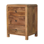 Solid Wood Aspen Oak-ish 3 Drawer Bedside