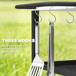 Outsunny Outdoor Grill Cart, Pizza Oven Stand With Adjustable Shelf, Hooks