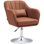 Stylish Retro Swivel Tub Chair Steel Frame Cushion Seat | One Size | Brown