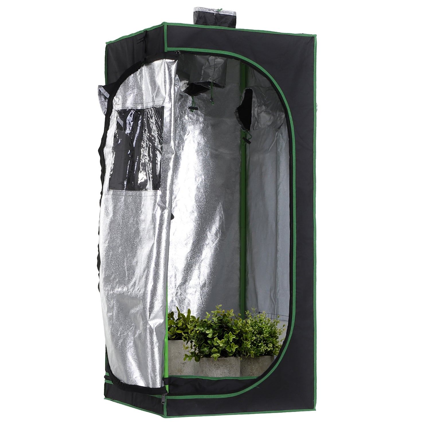 60x60x140cm Indoor Plant Grow Tent Hydroponic Mylar | Black