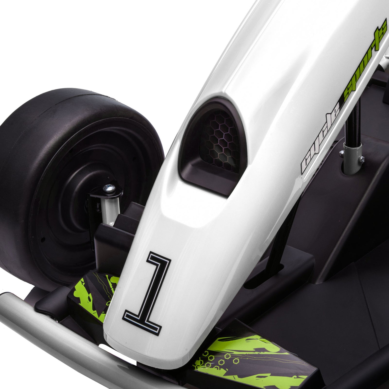 24v Electric Go Kart For Kids With Music, Horn Honking, Slow Start | White
