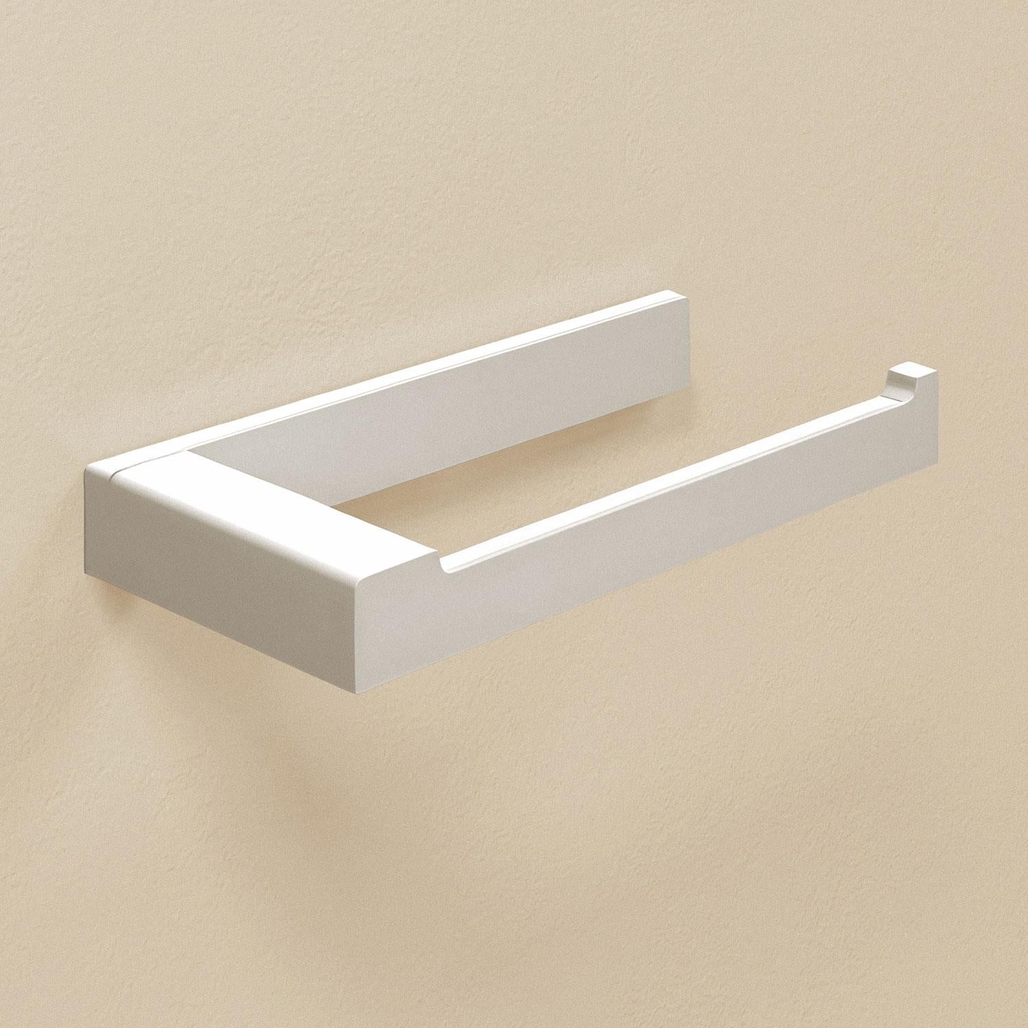 Toilet Roll Holder, White Matt, Wall-mounted, 8,5 Cm. Collection The Grid