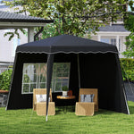 2.4x2.4m Pop Up Gazebo With 2 Sidewalls And Carry Bag | Black