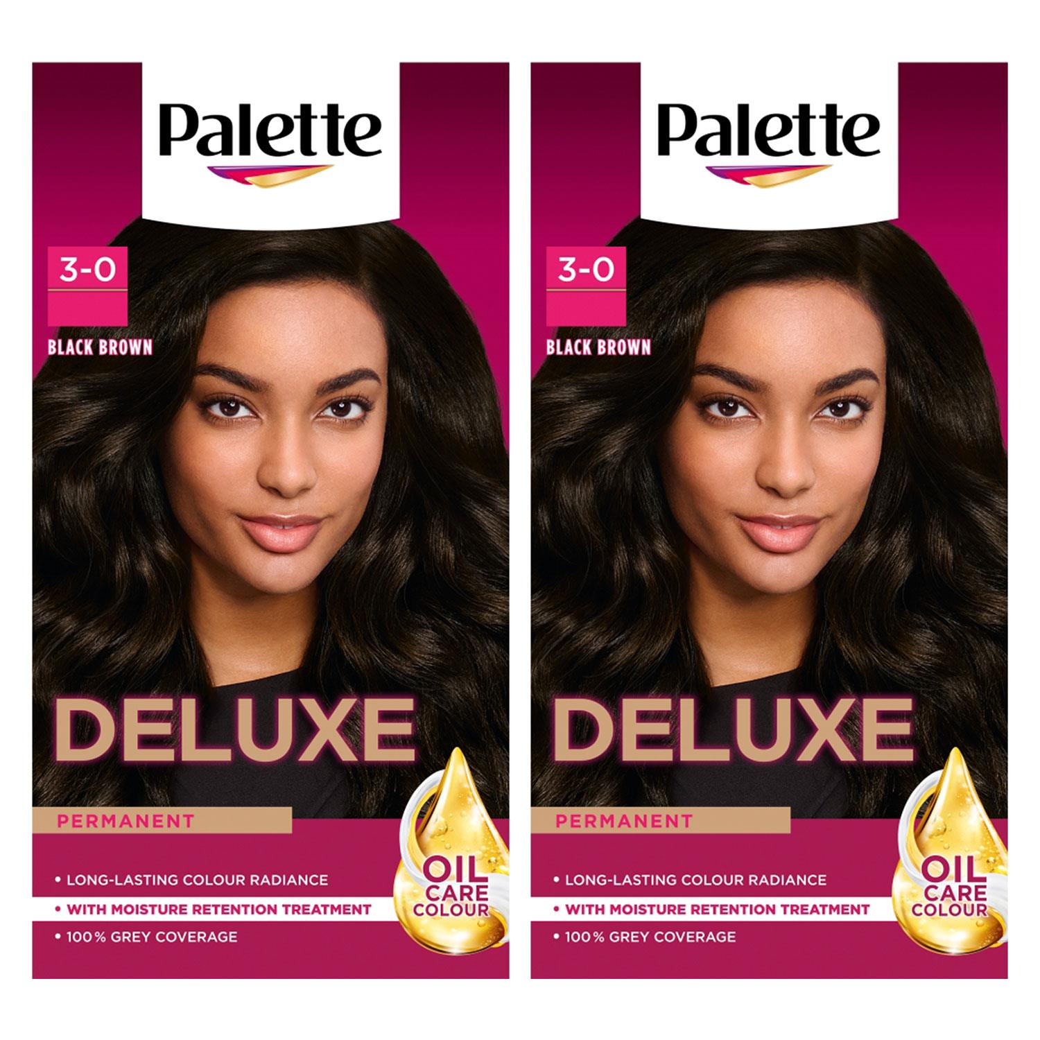 Deluxe Creme Colouration 3-0 Black Brown Hair Dye, 2 Pack