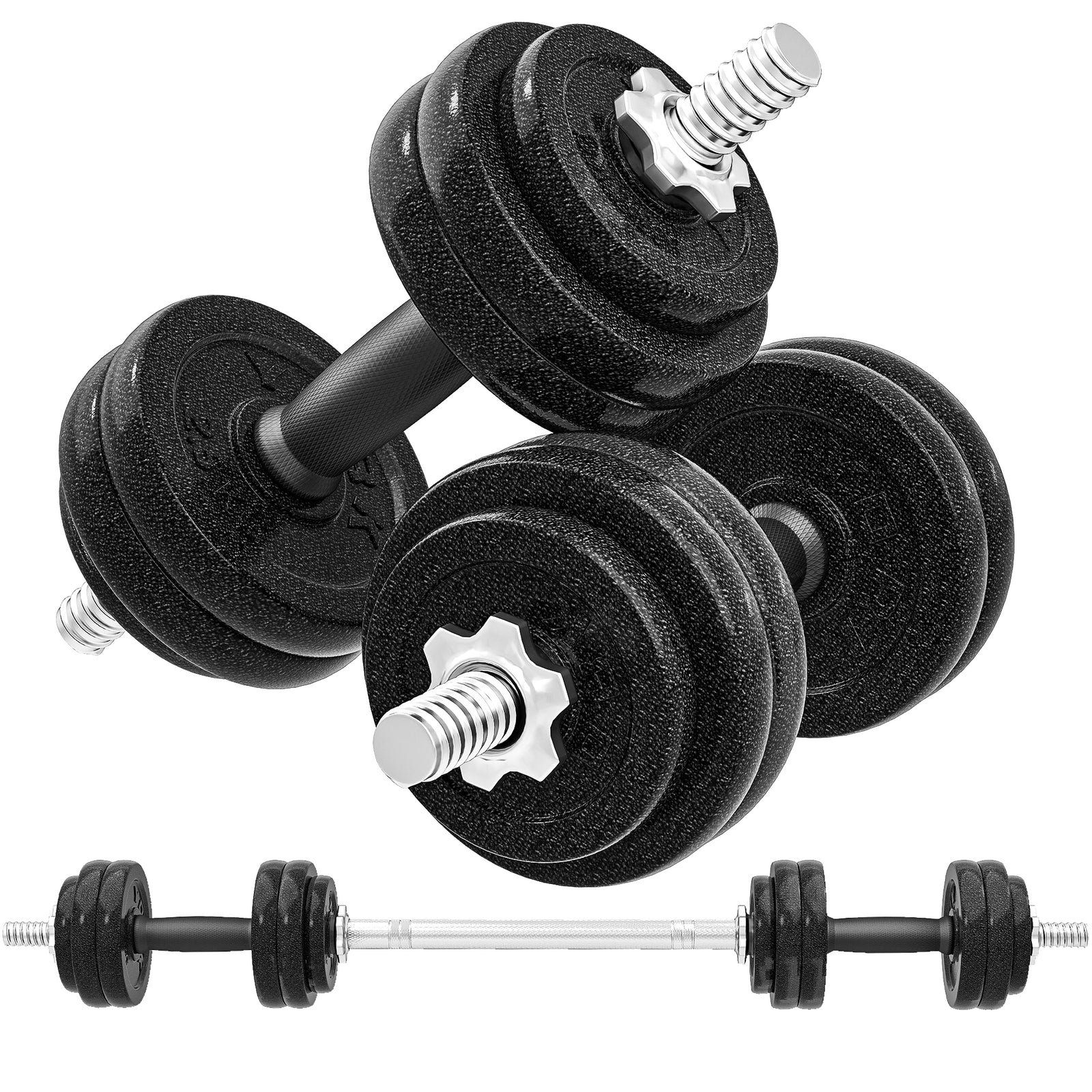 2-in-1 Adjustable Dumbbells Set, Dumbbells Set | 30kg | Grey
