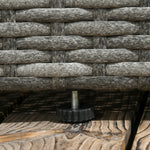 3pcs Rattan Dining Sofa Set Table Garden Furniture Outdoor | Gray