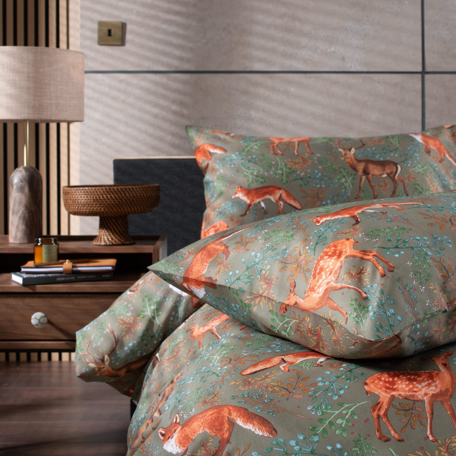 Studio Fox And Deer Cotton Printed Duvet Cover Set | Double