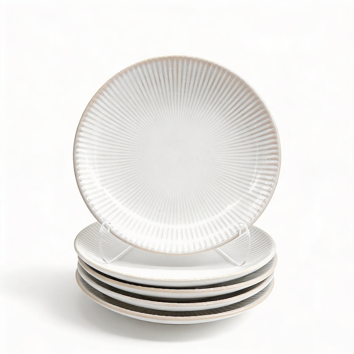 Reactive Cream Glaze Dinnerware Dessert Plate Set 20.5cm | Set of 6 | Cream