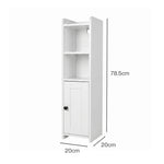 Bathroom Cabinet Slim Corner Storage Adjustable Shelves Pb Mdf | White