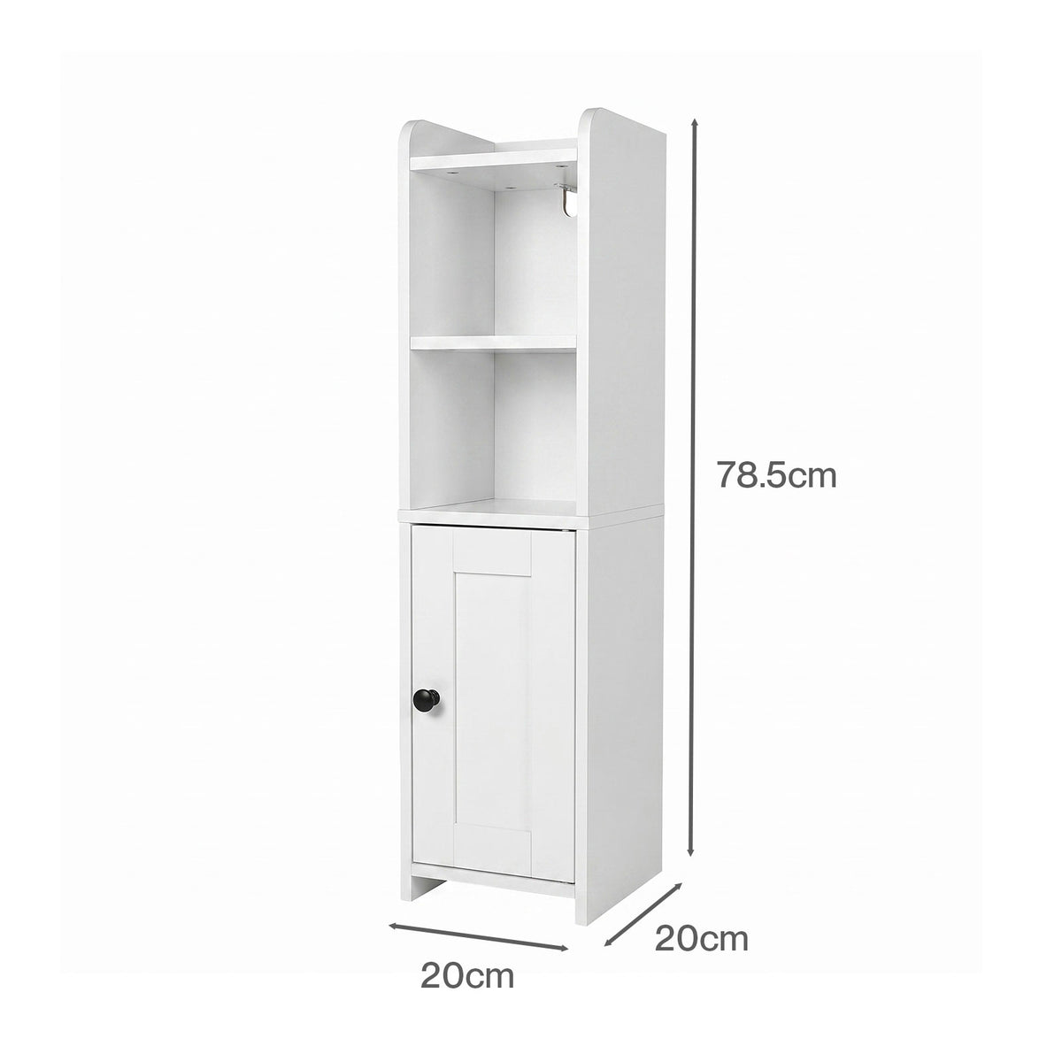 Bathroom Cabinet Slim Corner Storage Adjustable Shelves Pb Mdf | White