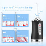 Dyzi Rechargeable Water Flosser – Portable Dental Cleaner With 4 Tips