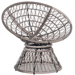360 Degree Swivel Rattan Papasan Moon Bowl Chair Round | Gray