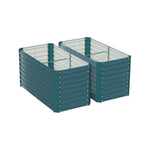 2 Pcs Thickened Rectangular Raised Garden Bed – Durable Coated Steel With Reinforced Corners,  Outdoor Planter For Vegetables, Fruits & Flowers | Dark Green