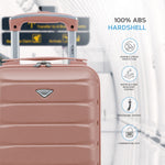 40x20x25cm Cabin Carry-on Suitcase - Lightweight, Durable, 4-wheel Luggage - 100+ Airlines Approved | Cabin | Rose