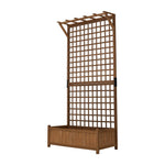 Wood Planter Raised Garden Bed With Trellis & Hanging Roof
