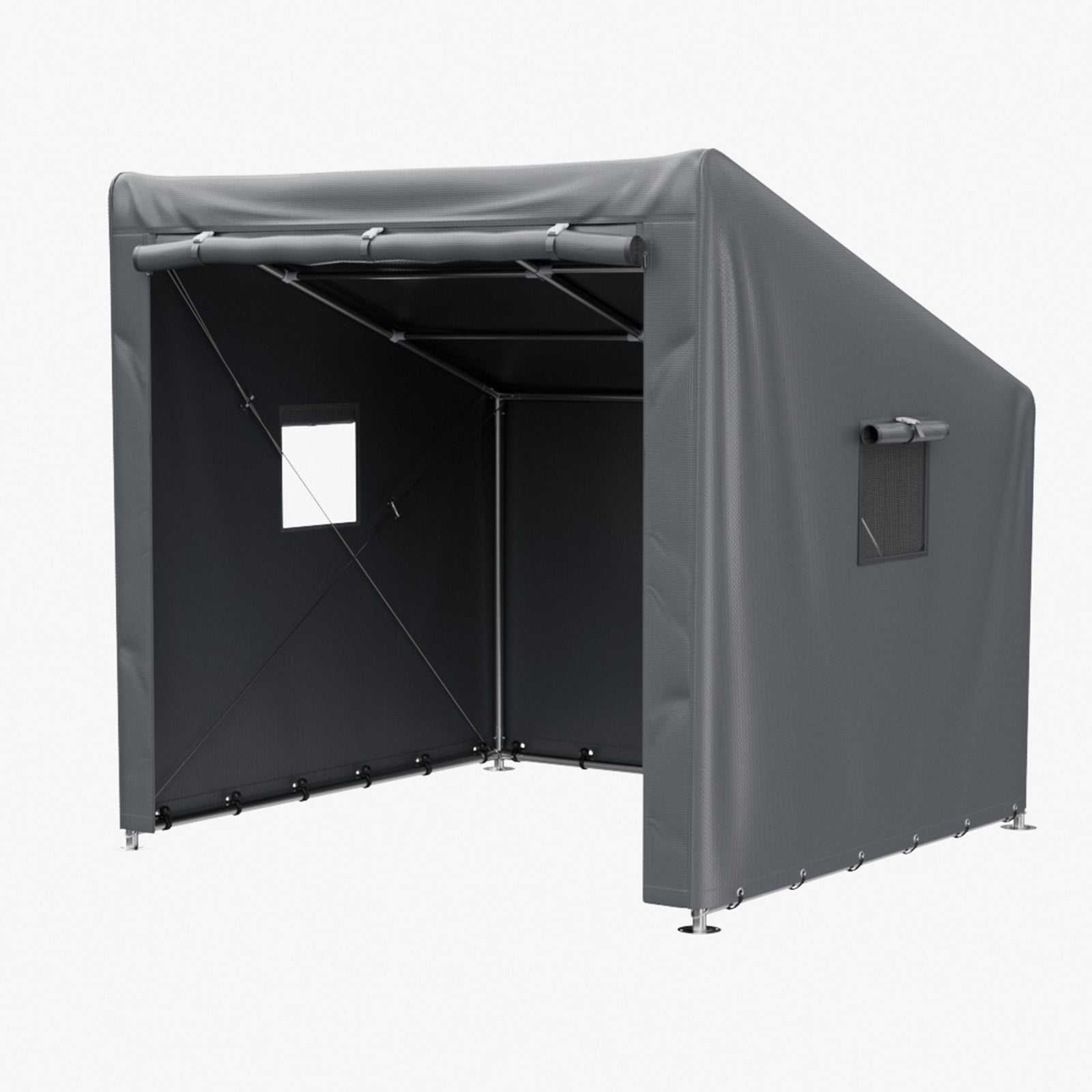 6 X 5ft Outdoor Garden Storage Shelter Bike Tent With Roll-up Zipper Door | Dark Grey