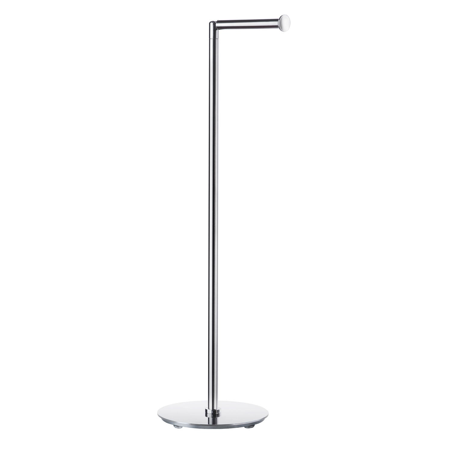 Stainless Steel Freestanding Toilet Roll Holder - Round Base | Polished Stainless Steel