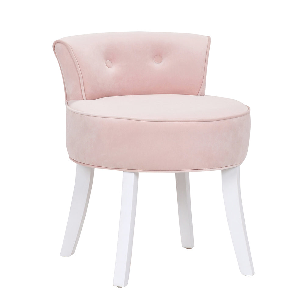 Velvet Slipper Chair Back Chair Sofa Vanity Bedroom Dressing Chair | Pink