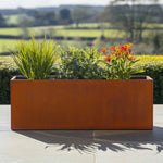 Corten Steel Trough Planter - Pre-rusted | 120cm x 40cm x 40cm | Brown