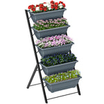 5-tier Raised Garden Bed, Ladder Planter With 5 Removable Boxes