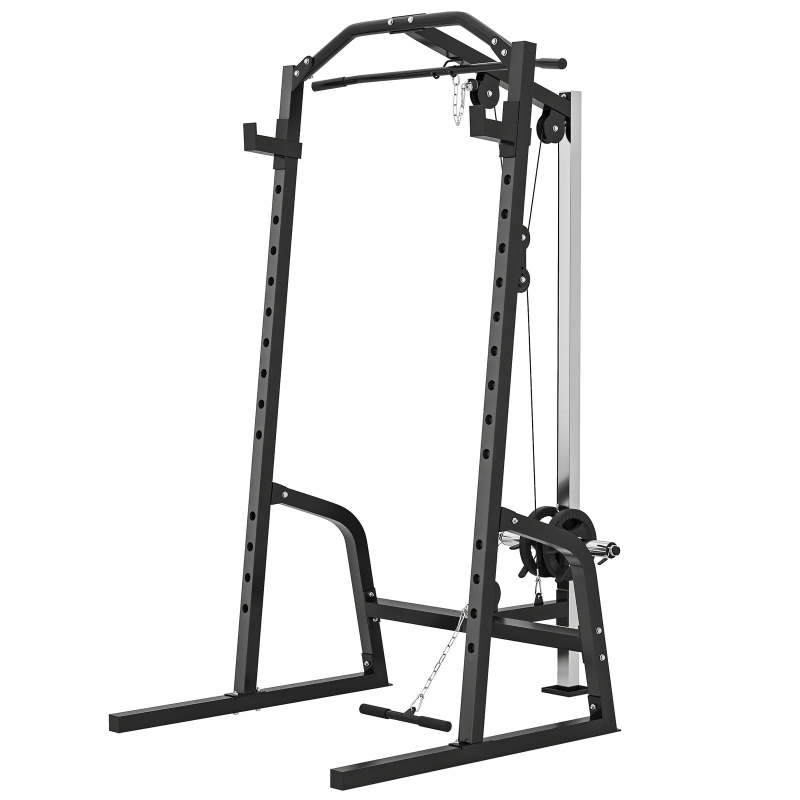 SPORTNOW Cable Crossover Machine With Pulley System, Squat Rack