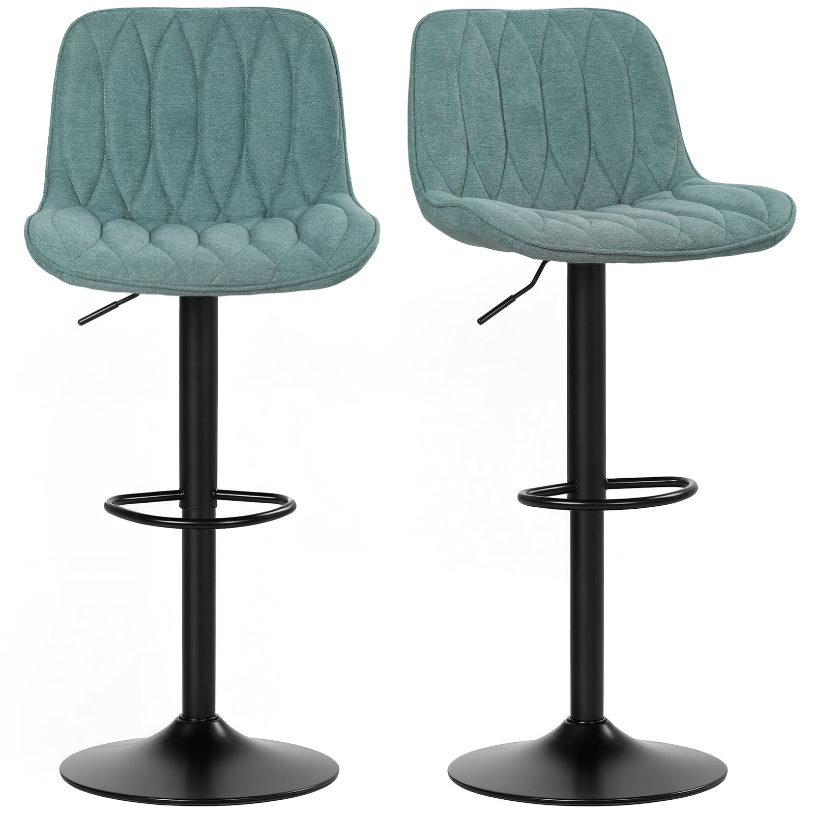 Bar Stools Set Of 2, Modern Armless Bar Chairs | Blue