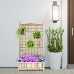 Garden Planter With Trellis Indoor Outdoor, Natural