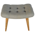 Solid Wood Curved Grey Tweed Bench