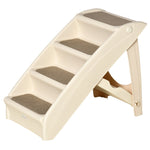 Four-step Foldable Pet Stairs W/ Non-slip Mats, For S, Xs Dogs | Beige
