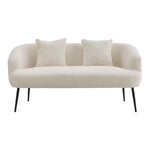 Breeins Modern Teddy Fleece 2-seater Sofa With 2 Scatter Cushions