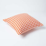Houndstooth Cotton Cushion Cover | 60cm x 60cm | Orange