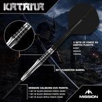 Katana Darts - Steel Tip - 95% Tungsten | 24g | Black