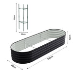 160/240/320cm W X 80cm D X 42cm H Galvanised Raised Beds For Garden, Metal Elevated Planter Box With Safety Edging, Easy Diy For Growing Flowers, | Medium | Anthracite