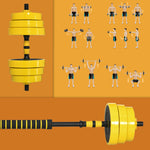 2 In 1 Barbell & Dumbbell Set | 30kg | Yellow