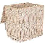 Wicker White Wash Vintner Storage Picnic Basket | Large | White