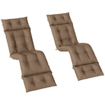 Garden Lounge Chair Cushions Set Of 2, 220gsm Fabric | Khaki