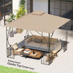 Gazebo Canopy Replacement Cover 3 X 3(m) 2-tier Roof Top | Khaki