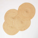 Handwoven Round Placemats Set Of 4 | 40cm | Gold