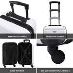 55x35x20cm Cabin Carry On Suitcase Hard Shell Overhead Luggage 100+ Airlines Approved | Cabin | Black & White