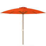 Wooden Garden Parasol With Rope Pulley Mechanism And 8 Ribs | Orange