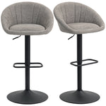 Swivel Bar Stools Set Of 2 Height Adjustable Bar Chairs | Grey