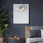 Luna Pendant 21cm 1xe14 Designer Light Crafted From A Chrome Fitting And Glass Shades With Suspended Crystals