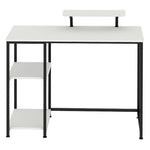Computer Desk Home Office Table With Storage Shelves Monitor Stand | White
