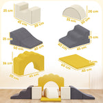 Kids Soft Play Set, 7 Piece Foam Climbing Blocks | Yellow