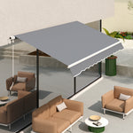 4x3m Manual Patio Awning, Aluminium, Retractable